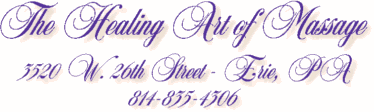 The Healing Art of Massage, 3520 W. 26th Street, Erie PA, 814-835-4306
